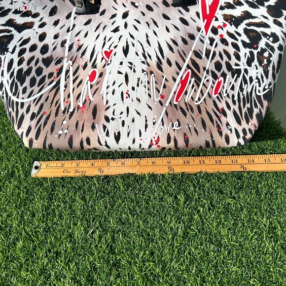 CHRISTIAN LOUBOUTIN CABATA GIGI PRINT CANVAS TOTE BAG LARGE SIGNATURE LOGO NEW - Picture 13 of 16